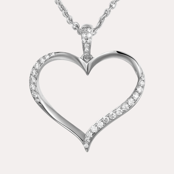 Big Heart Diamond Pendant Necklace In 18K Gold - The Jewelyst. - Big Heart Diamond Pendant Necklace In 18K Gold