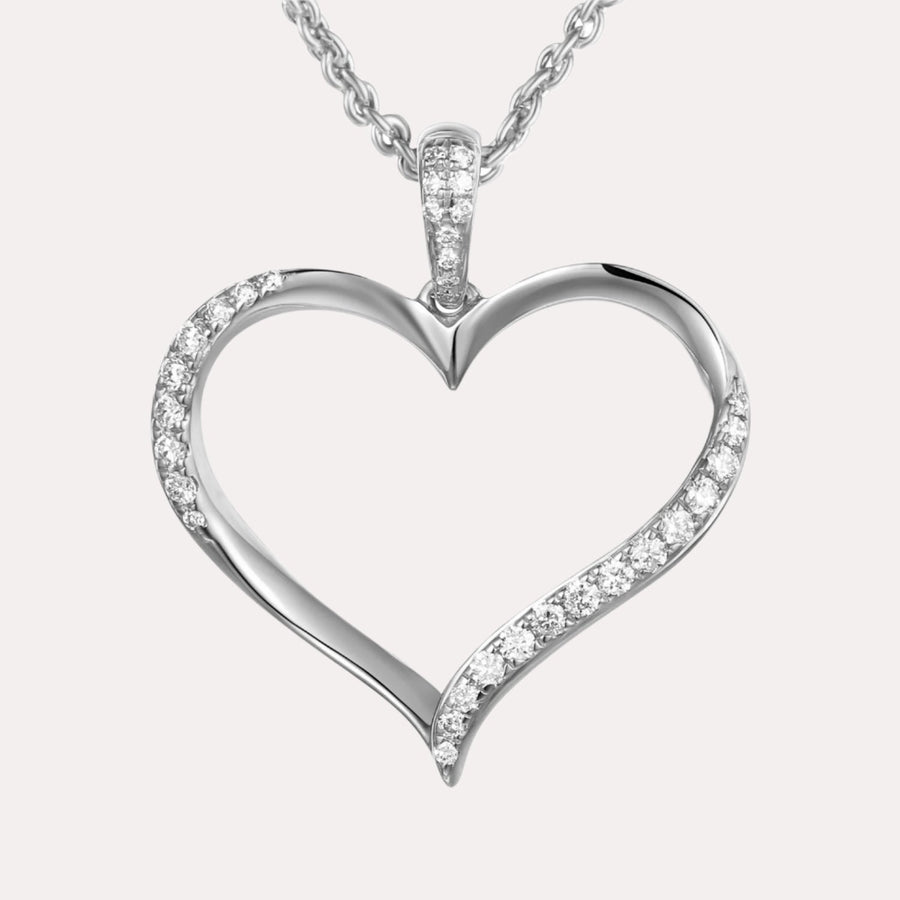 Big Heart Diamond Pendant Necklace In 18K Gold - The Jewelyst. - Big Heart Diamond Pendant Necklace In 18K Gold