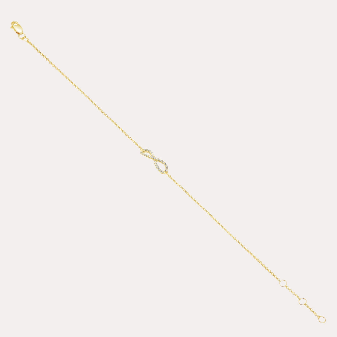 Claw Set Infinity Diamond Bracelet In 18K Gold - The Jewelyst. - Claw Set Infinity Diamond Bracelet In 18K Gold