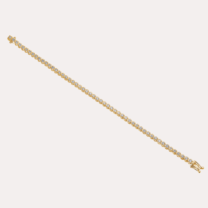 Claw Set Round Brilliant Cut Diamond Tennis Bracelet In 18K Gold - The Jewelyst. - Claw Set Round Brilliant Cut Diamond Tennis Bracelet In 18K Gold