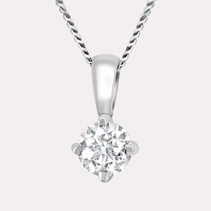 Compass 4 Claw Single Stone Pendant Necklace - The Jewelyst. - Compass 4 Claw Single Stone Pendant Necklace