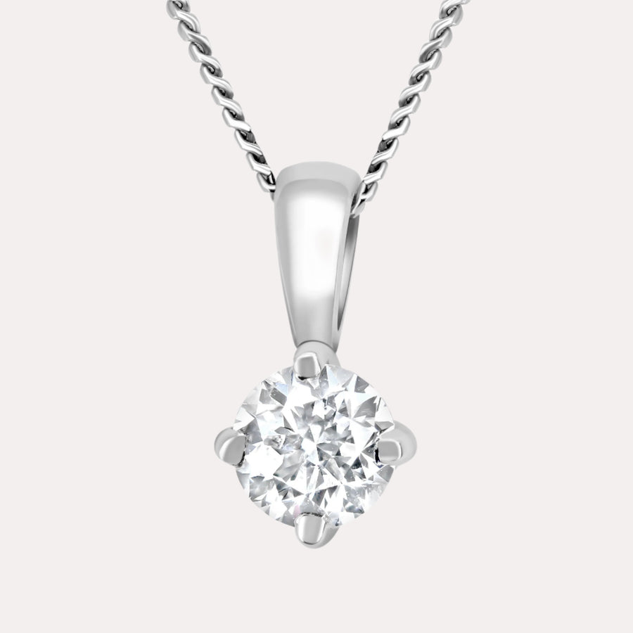 Compass 4 Claw Single Stone Pendant Necklace - The Jewelyst. - Compass 4 Claw Single Stone Pendant Necklace