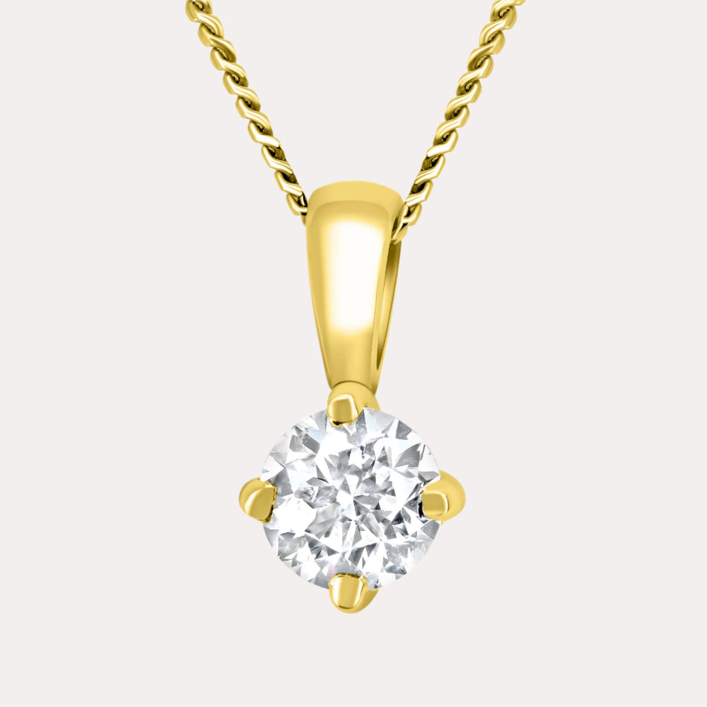 Compass 4 Claw Single Stone Pendant Necklace - The Jewelyst. - Compass 4 Claw Single Stone Pendant Necklace