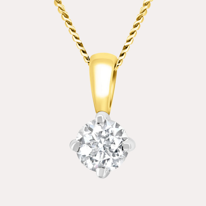Compass 4 Claw Single Stone Pendant Necklace - The Jewelyst. - Compass 4 Claw Single Stone Pendant Necklace