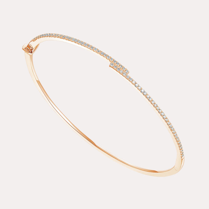 Contour Link Diamond Bangle Bracelet In 18K Gold - The Jewelyst. - Contour Link Diamond Bangle Bracelet In 18K Gold