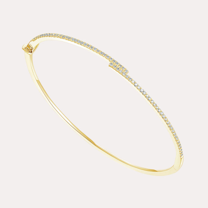 Contour Link Diamond Bangle Bracelet In 18K Gold - The Jewelyst. - Contour Link Diamond Bangle Bracelet In 18K Gold