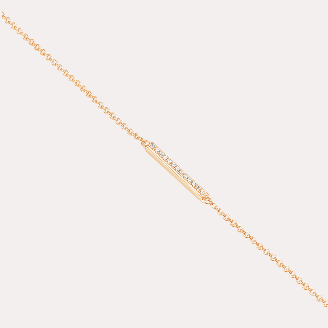 Diamond Bar Bracelet In 18K Gold - The Jewelyst. - Diamond Bar Bracelet In 18K Gold