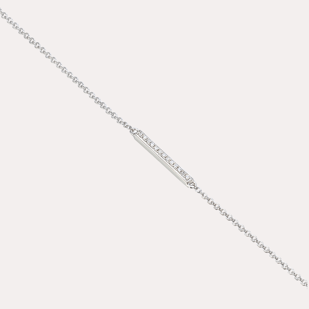 Diamond Bar Bracelet In 18K Gold - The Jewelyst. - Diamond Bar Bracelet In 18K Gold