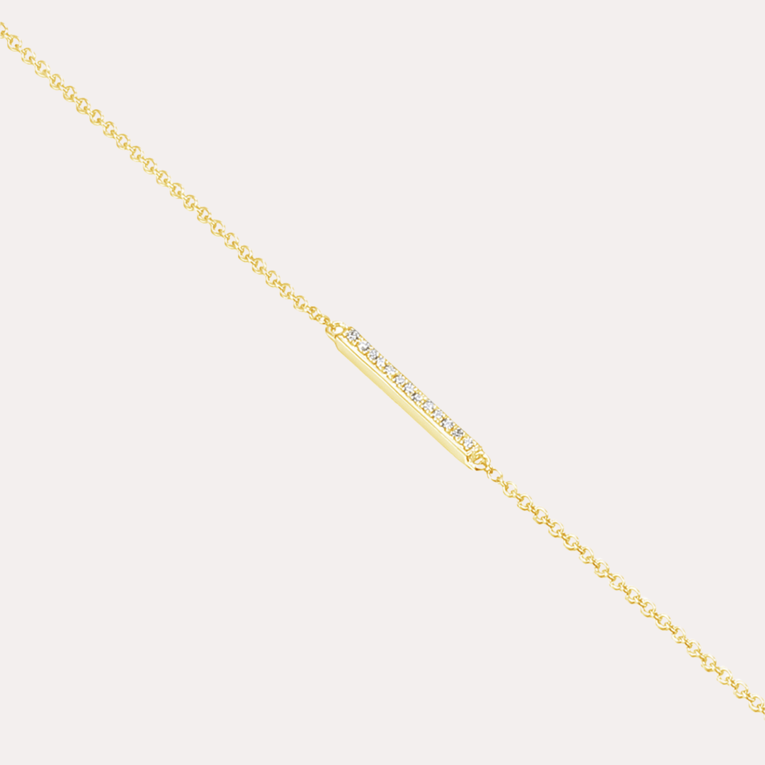 Diamond Bar Bracelet In 18K Gold - The Jewelyst. - Diamond Bar Bracelet In 18K Gold