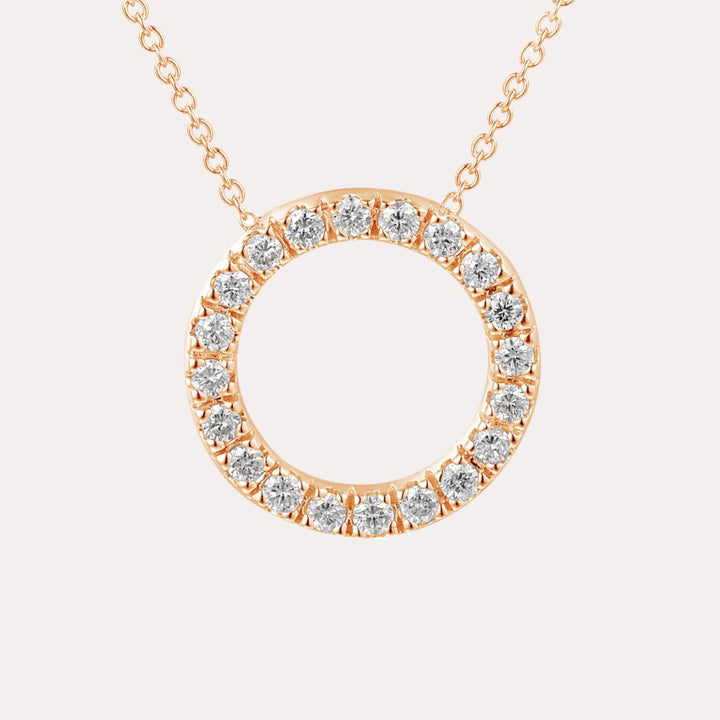 Diamond Circle Pendant Necklace In 18K Gold - The Jewelyst. - Diamond Circle Pendant In 18ct Gold