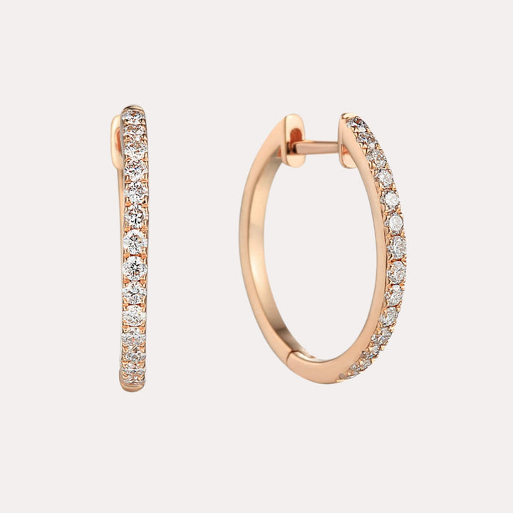 Diamond Claw Set Hoop Earrings In 18K Gold - The Jewelyst. - Diamond Claw Set Hoop Earrings In 18K Gold
