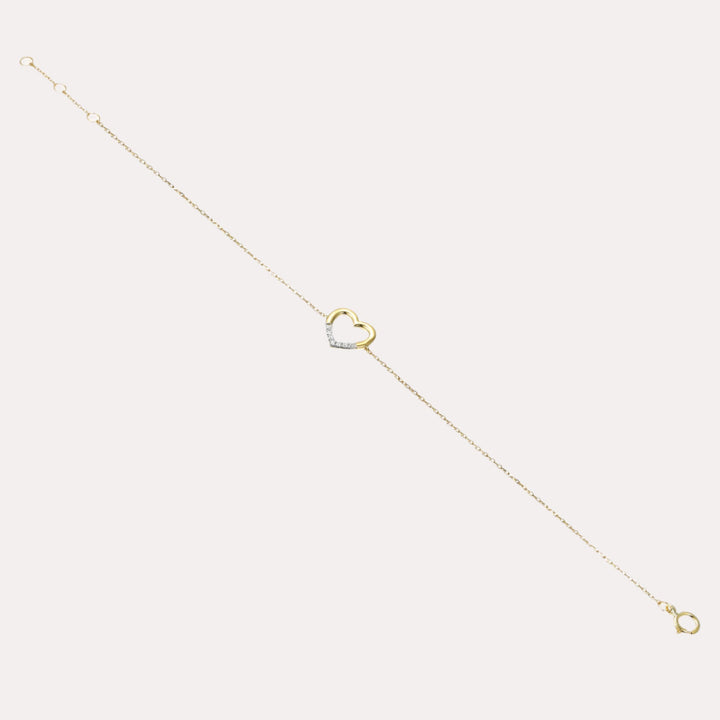 Diamond & Coupled Heart Bracelet In 18K Gold - The Jewelyst. - Diamond & Coupled Heart Bracelet In 18K Gold
