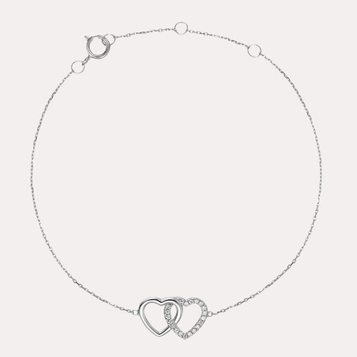 Diamond Heart Bracelet In 18K Gold - The Jewelyst. - Diamond Heart Bracelet In 18K Gold