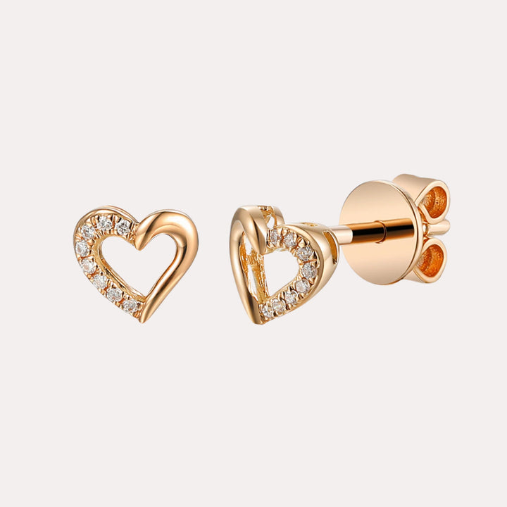 Diamond Heart Earrings In 18K Gold - The Jewelyst. - Diamond Heart Earrings In 18K Gold