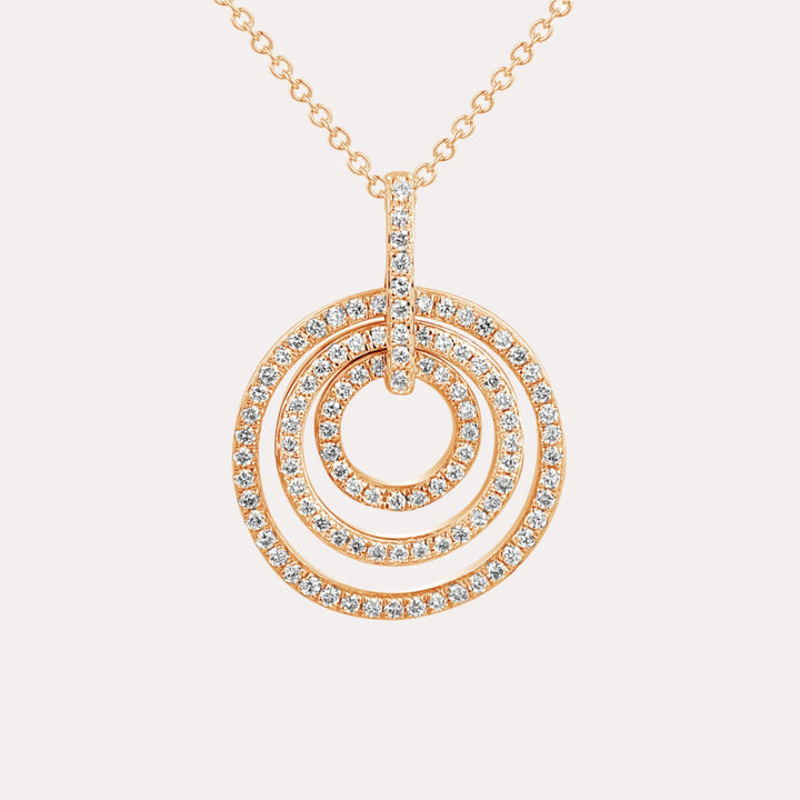 Eternal Circle Diamond Pendant Necklace In 18K Gold - The Jewelyst. - Eternal Circle Diamond Pendant Necklace In 18K Gold