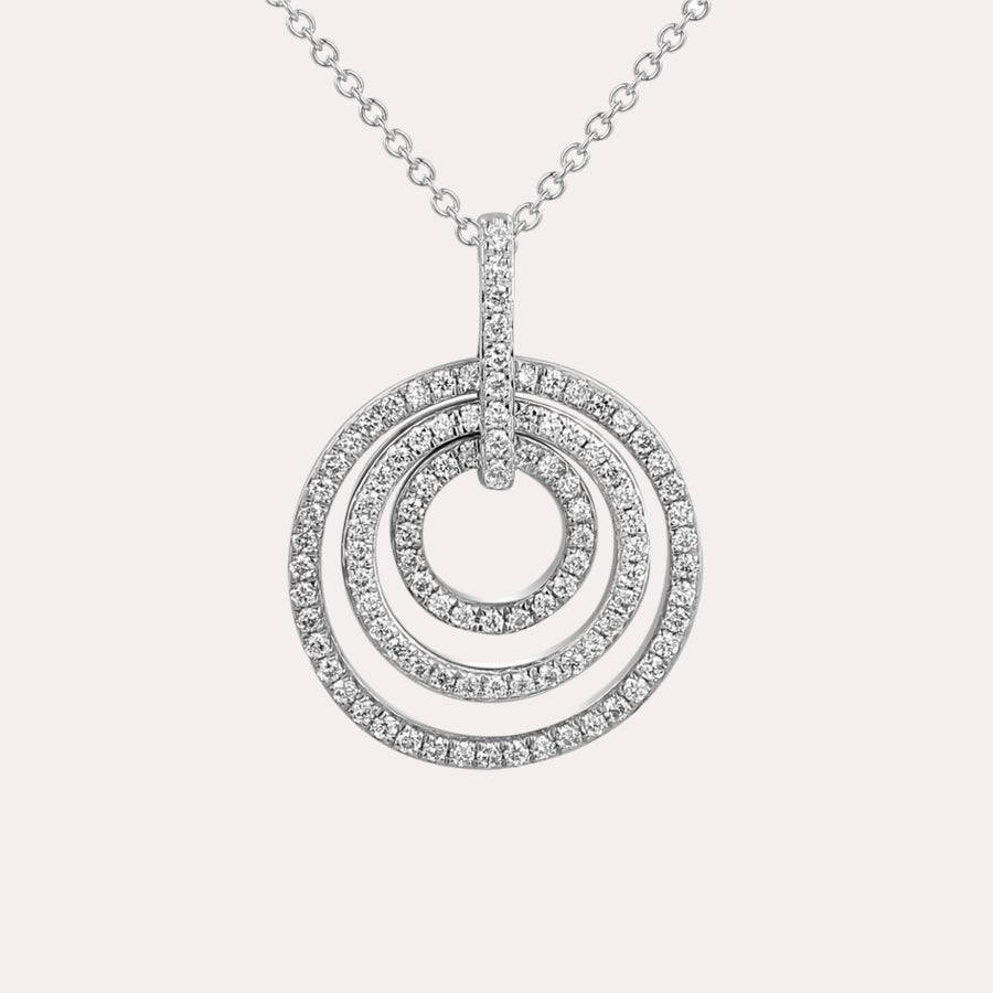 Eternal Circle Diamond Pendant Necklace In 18K Gold - The Jewelyst. - Eternal Circle Diamond Pendant Necklace In 18K Gold