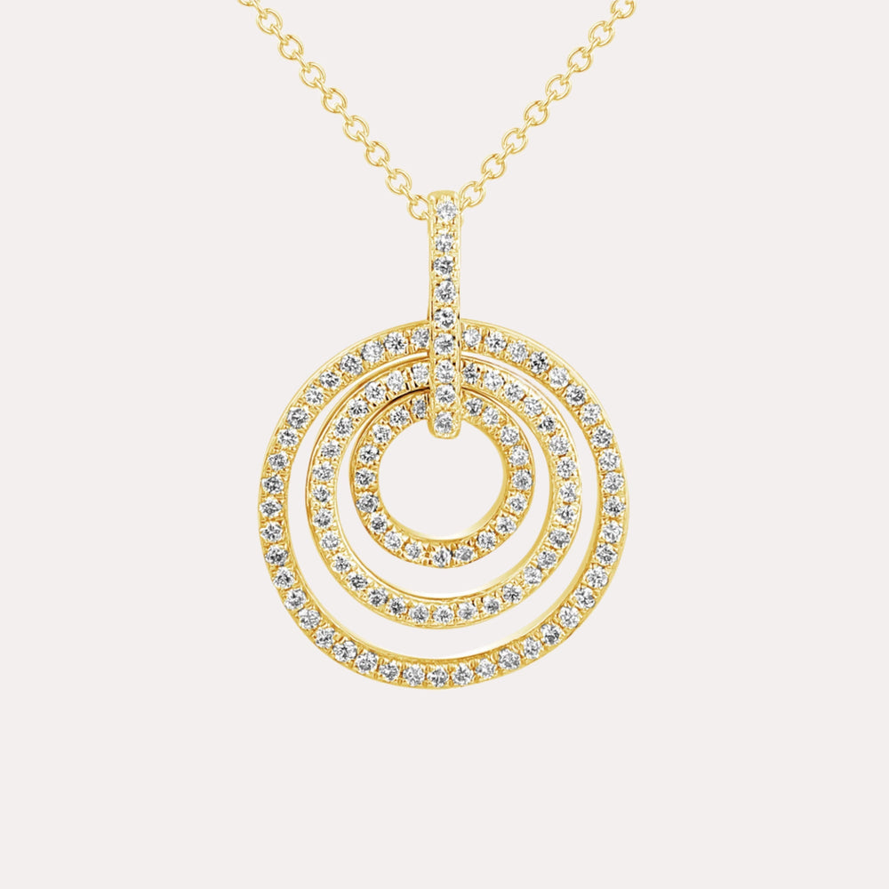 Eternal Circle Diamond Pendant Necklace In 18K Gold - The Jewelyst. - Eternal Circle Diamond Pendant Necklace In 18K Gold