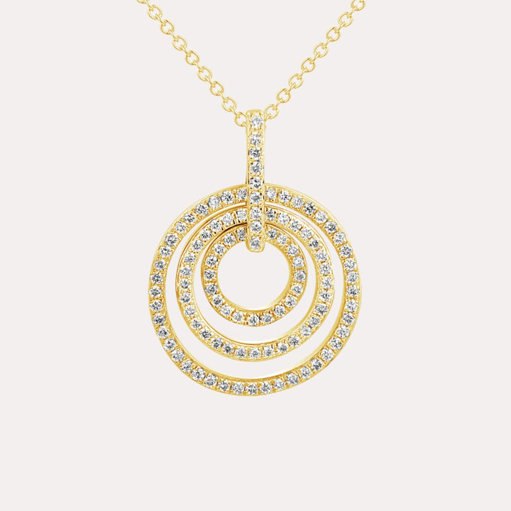 Eternal Circle Diamond Pendant Necklace In 18K Gold - The Jewelyst. - Eternal Circle Diamond Pendant Necklace In 18K Gold