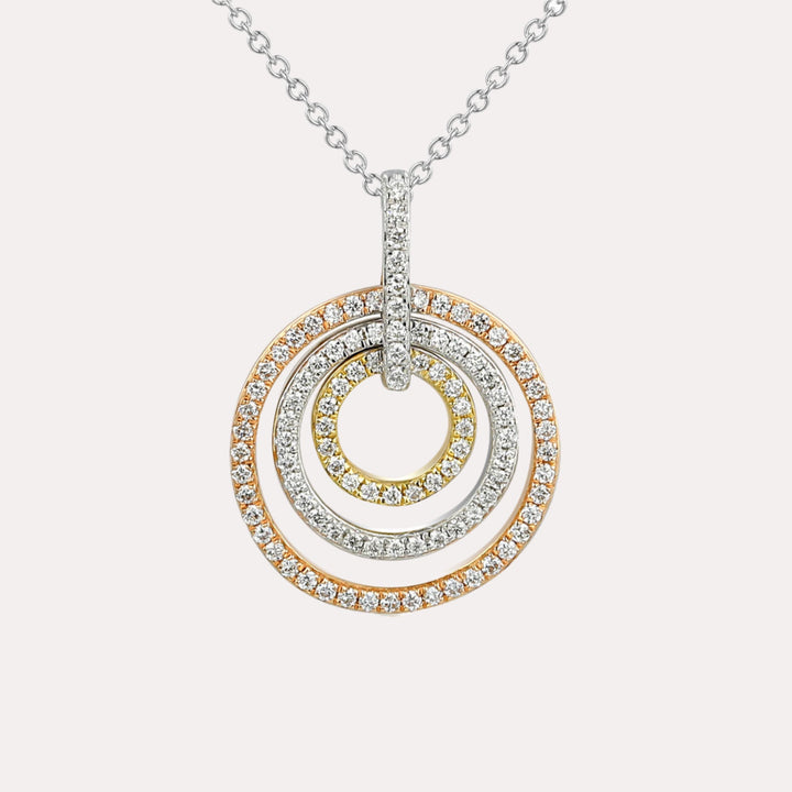 Eternal Circle Diamond Pendant Necklace In 18K Gold - The Jewelyst. - Eternal Circle Diamond Pendant Necklace In 18K Gold