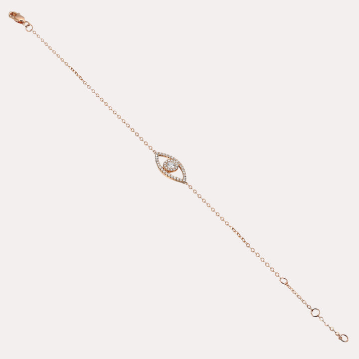 Evil Eye Diamond Bracelet In 18K Gold - The Jewelyst. - Evil Eye Diamond Bracelet In 18K Gold