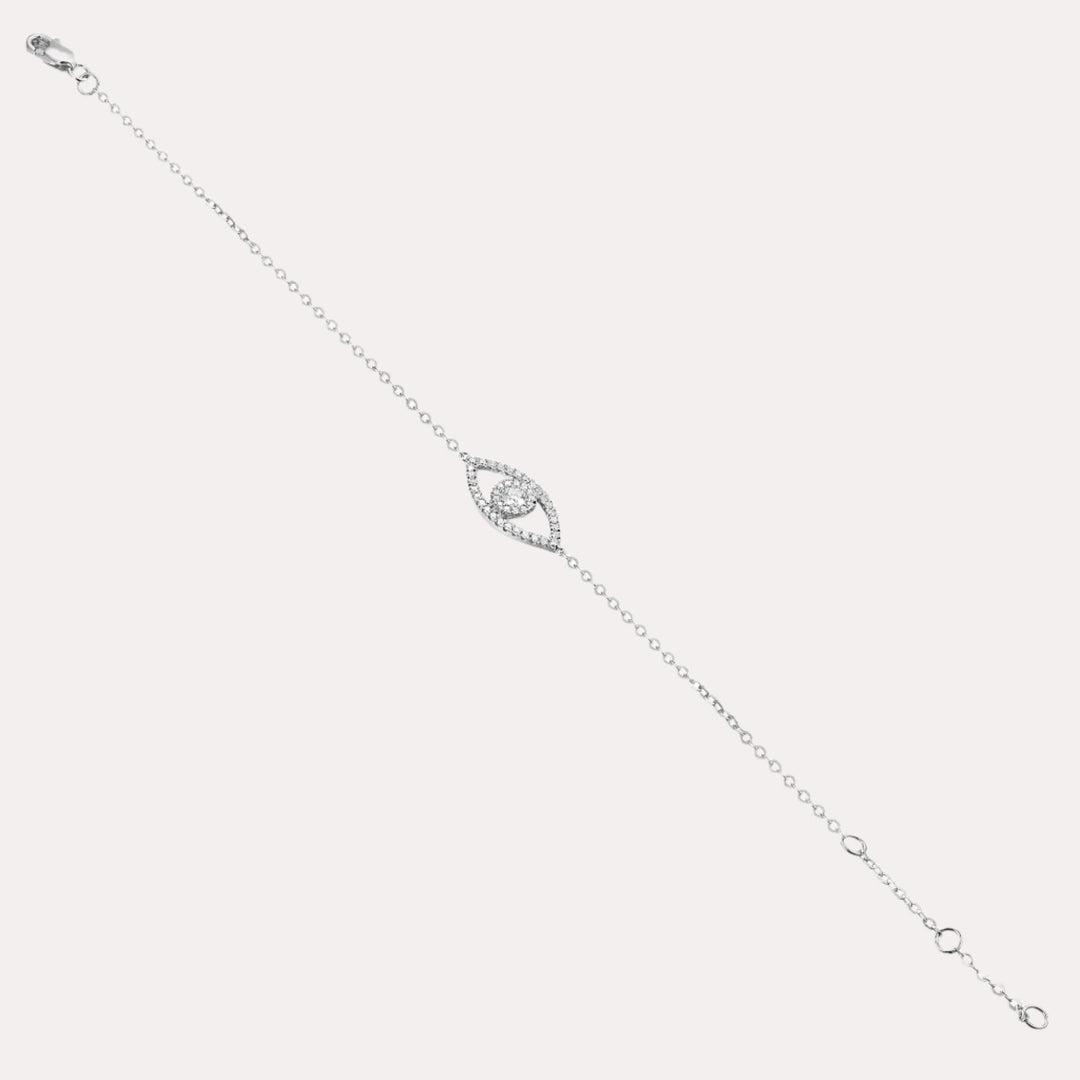 Evil Eye Diamond Bracelet In 18K Gold - The Jewelyst. - Evil Eye Diamond Bracelet In 18K Gold