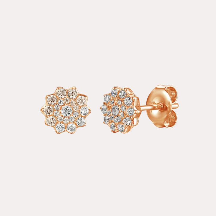 Flower Cluster Earrings In 18K Gold - The Jewelyst. - Flower Cluster Earrings In 18K Gold
