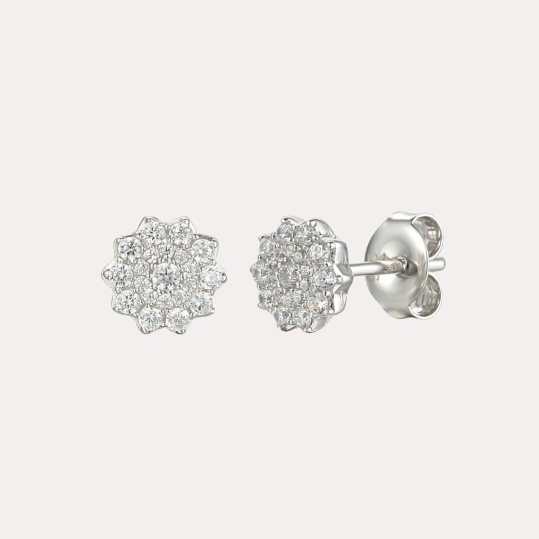 Flower Cluster Earrings In 18K Gold - The Jewelyst. - Flower Cluster Earrings In 18K Gold