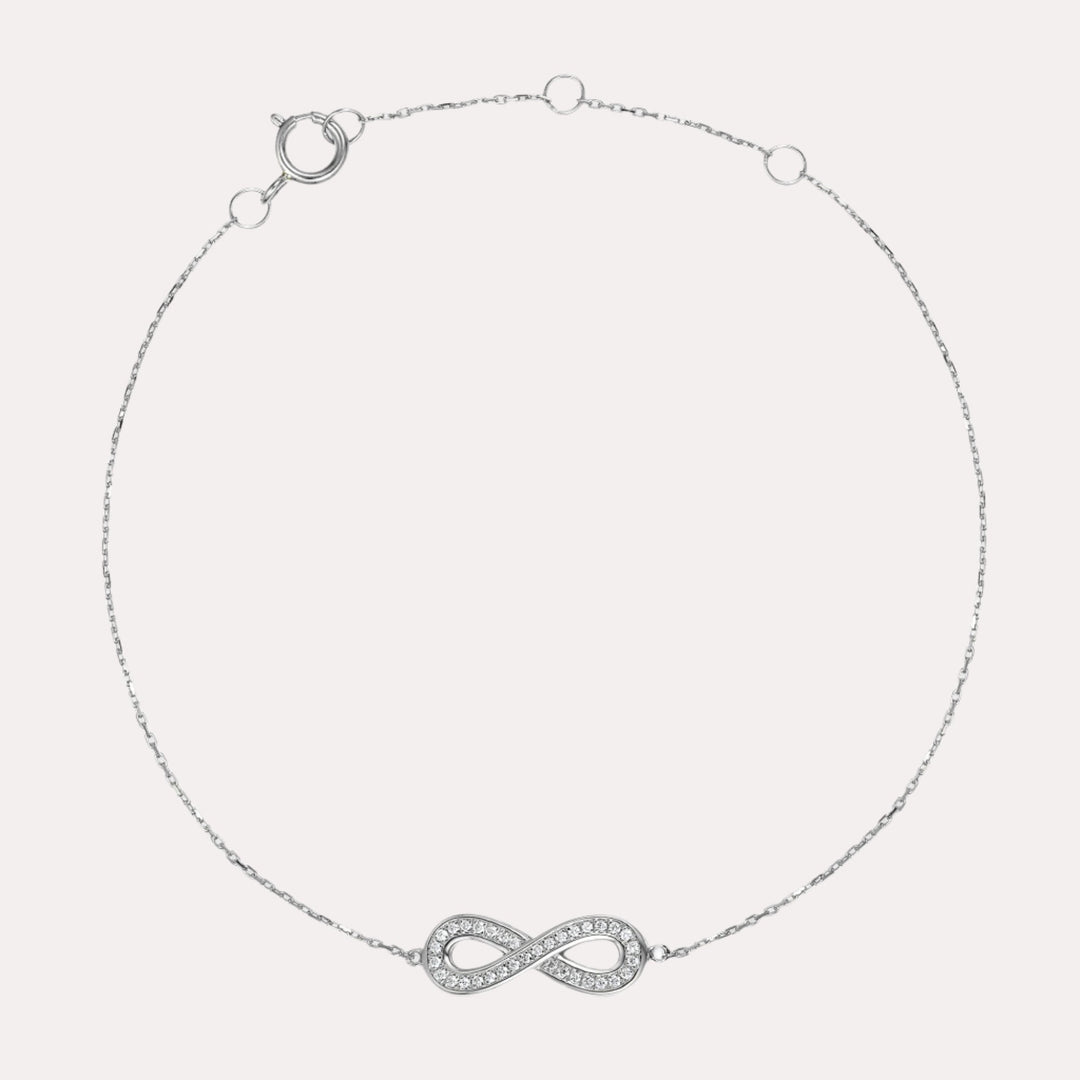 Infinity Diamond Bracelet In 18K Gold - The Jewelyst. - Infinity Diamond Bracelet In 18K Gold