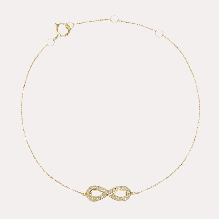 Infinity Diamond Bracelet In 18K Gold - The Jewelyst. - Infinity Diamond Bracelet In 18K Gold