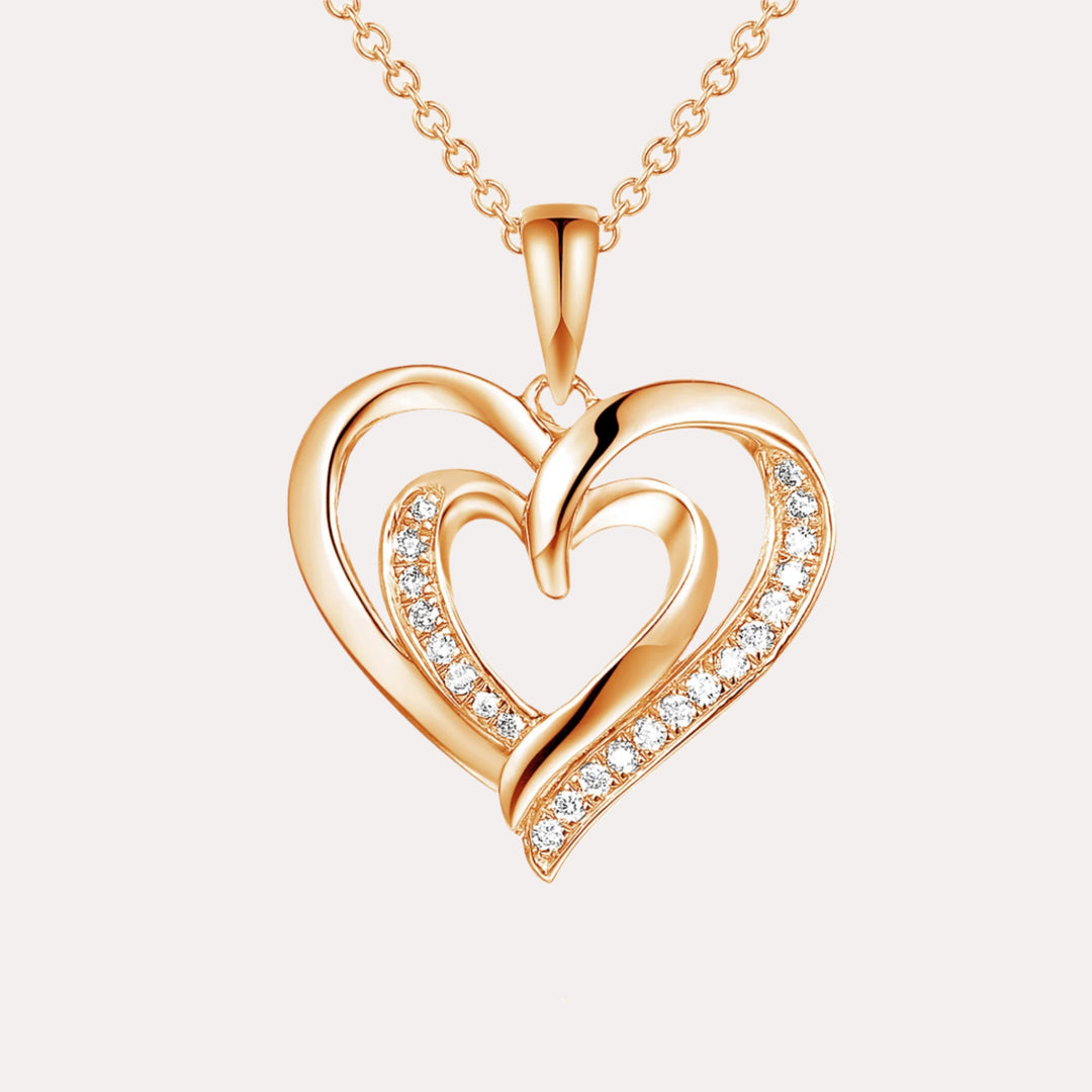 Love Heart Diamond Pendant Necklace In 18K Gold - The Jewelyst. - Love Heart Diamond Pendant Necklace In 18K Gold