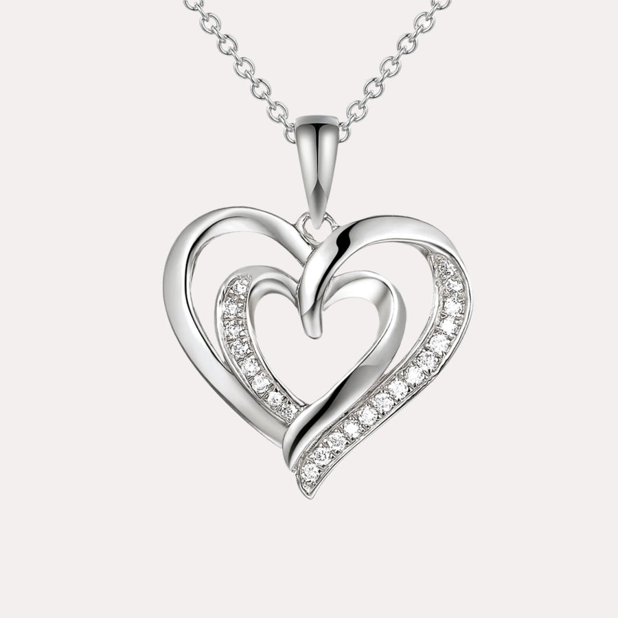 Love Heart Diamond Pendant Necklace In 18K Gold - The Jewelyst. - Love Heart Diamond Pendant Necklace In 18K Gold