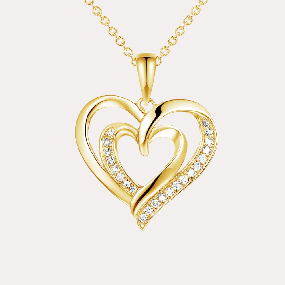 Love Heart Diamond Pendant Necklace In 18K Gold - The Jewelyst. - Love Heart Diamond Pendant Necklace In 18K Gold