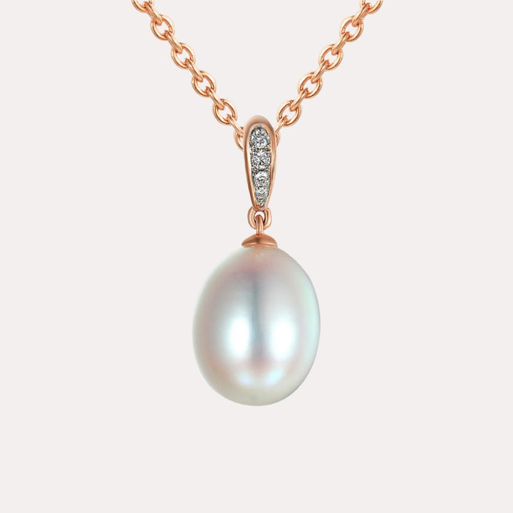 Pearl Drop Pendant Necklace In 18K Gold - The Jewelyst. - Pearl Drop Pendant Necklace In 18K Gold