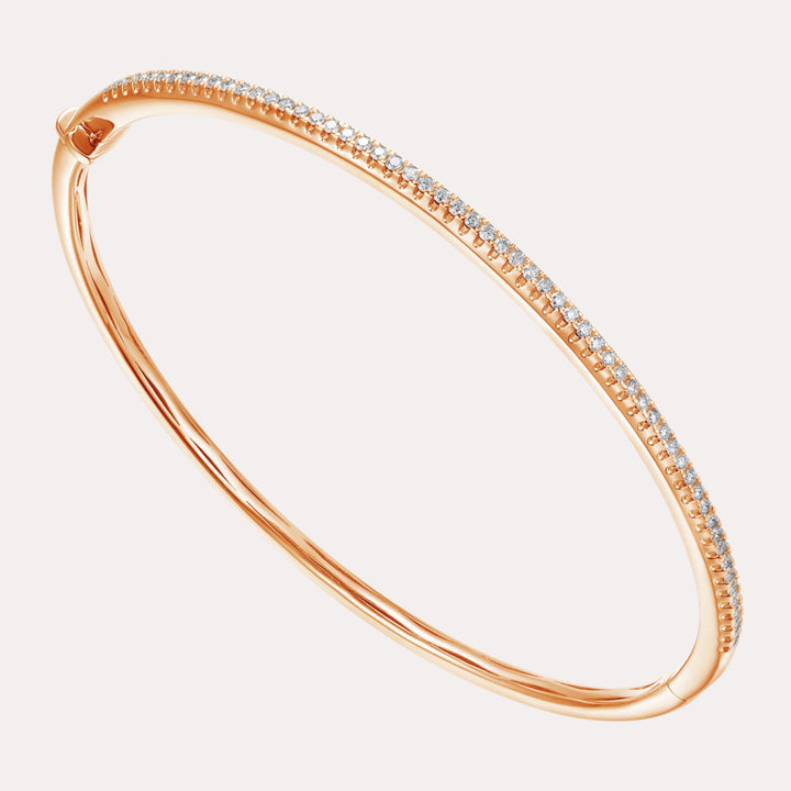 Petite Pavé Diamond Bangle Bracelet In 18K Gold - The Jewelyst. - Petite Pavé Diamond Bangle Bracelet In 18K Gold