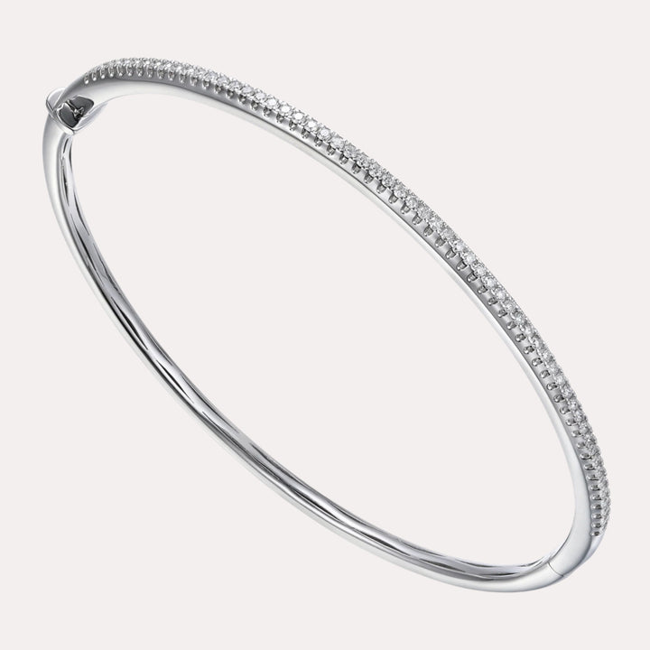 Petite Pavé Diamond Bangle Bracelet In 18K Gold - The Jewelyst. - Petite Pavé Diamond Bangle Bracelet In 18K Gold