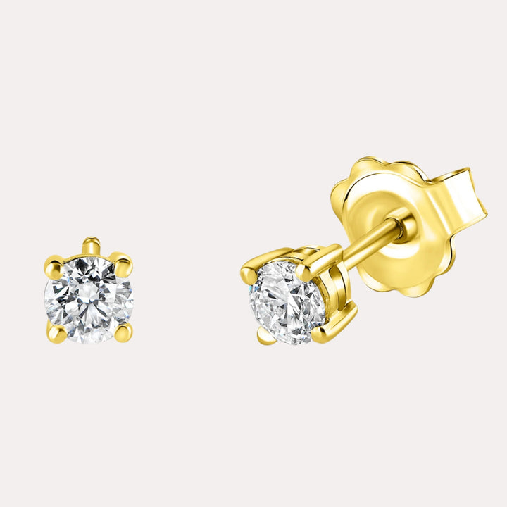 Round Brilliant Cut 4 Claw Diamond Stud Earrings - The Jewelyst. - Round Brilliant Cut 4 Claw Diamond Stud Earrings