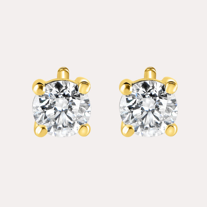 Round Brilliant Cut 4 Claw Diamond Stud Earrings - The Jewelyst. - Round Brilliant Cut 4 Claw Diamond Stud Earrings
