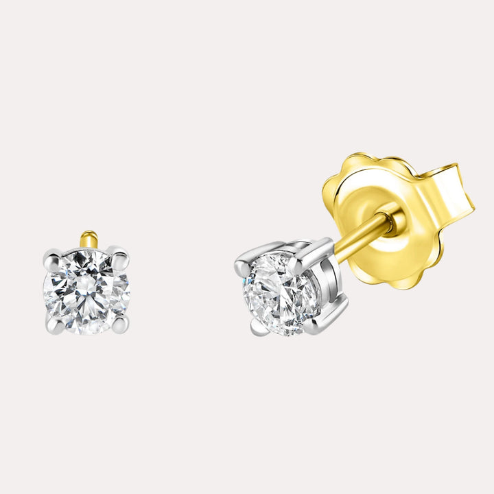 Round Brilliant Cut 4 Claw Diamond Stud Earrings - The Jewelyst. - Round Brilliant Cut 4 Claw Diamond Stud Earrings