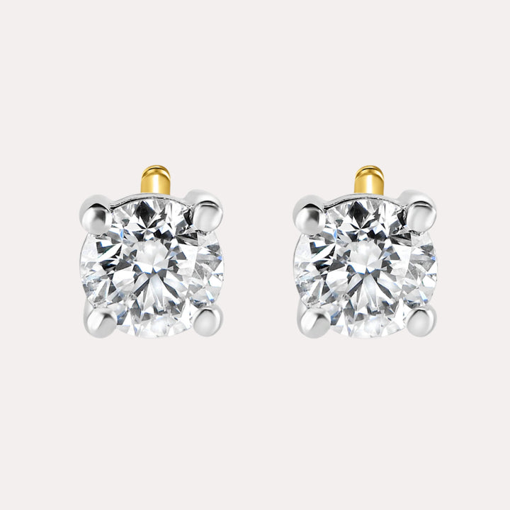 Round Brilliant Cut 4 Claw Diamond Stud Earrings - The Jewelyst. - Round Brilliant Cut 4 Claw Diamond Stud Earrings