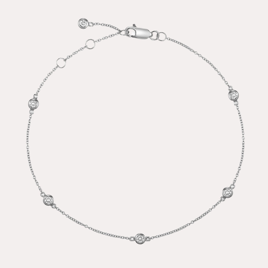 Round Brilliant Cut Diamond Rubover Bracelet In 18K Gold - The Jewelyst. - Round Brilliant Cut Diamond Rubover Bracelet In 18K Gold