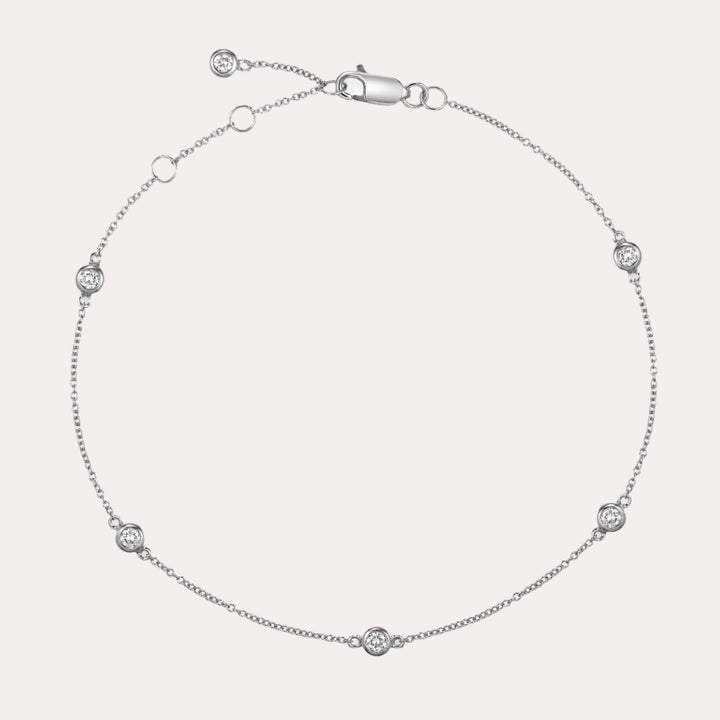 Round Brilliant Cut Diamond Rubover Bracelet In 18K Gold - The Jewelyst. - Round Brilliant Cut Diamond Rubover Bracelet In 18K Gold