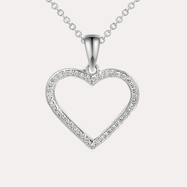 Round Brilliant Diamond Heart Shape Pendant Necklace In 18K Gold - The Jewelyst. - Round Brilliant Diamond Heart Shape Pendant Necklace In 18K Gold
