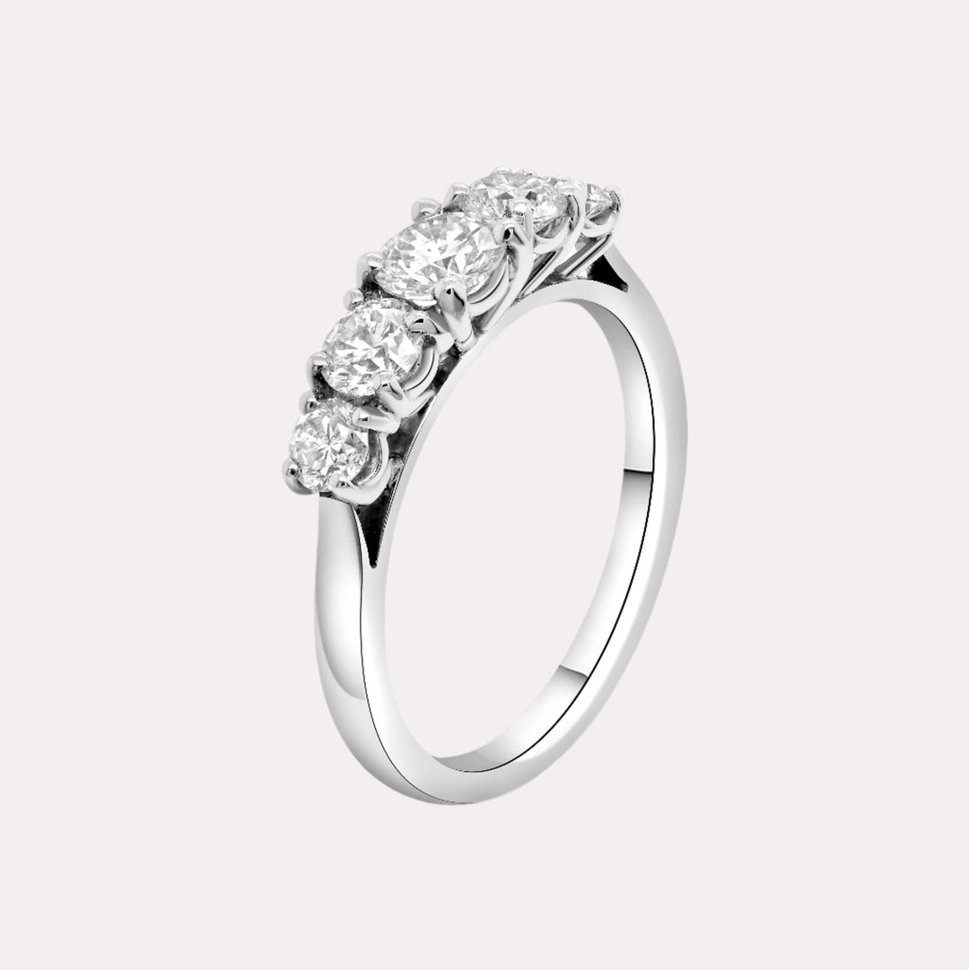 5 Stone Graduated Diamond Ring In Platinum