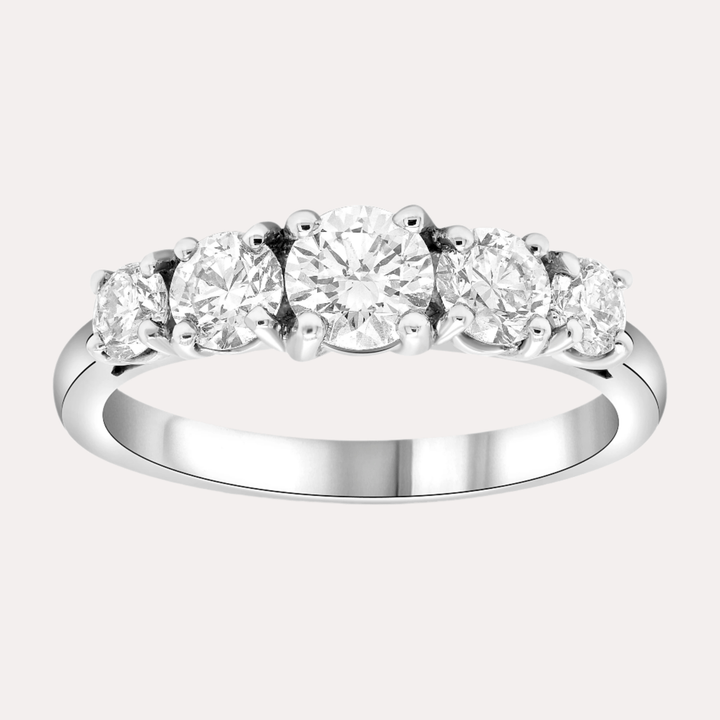 5 Stone Graduated Diamond Ring In Platinum