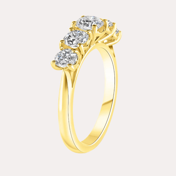 5 Stone Graduated Diamond Ring  In 18K Yellow Gold