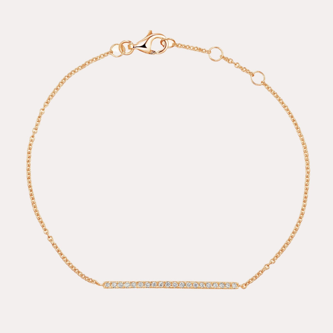 Diamond Wide Bar Bracelet In 18ct Gold