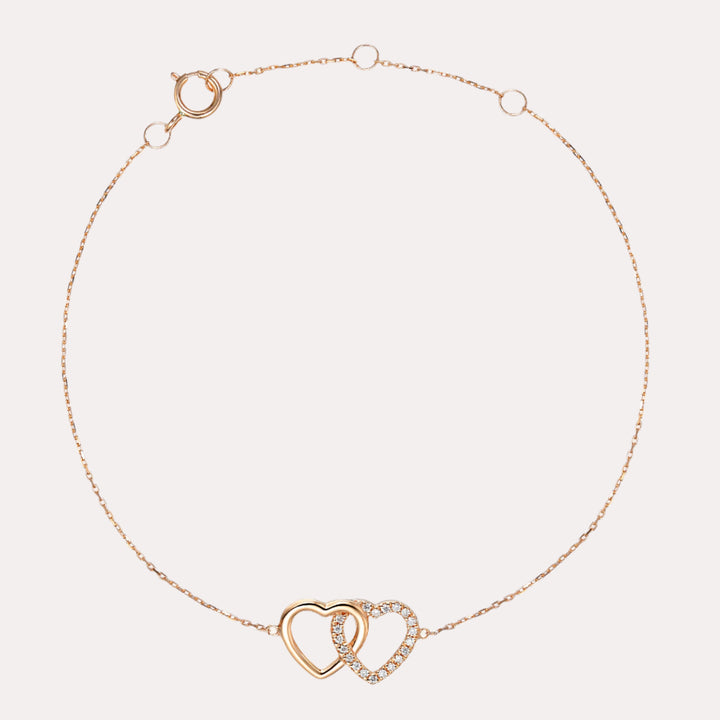 Diamond Heart Bracelet In 18K Gold