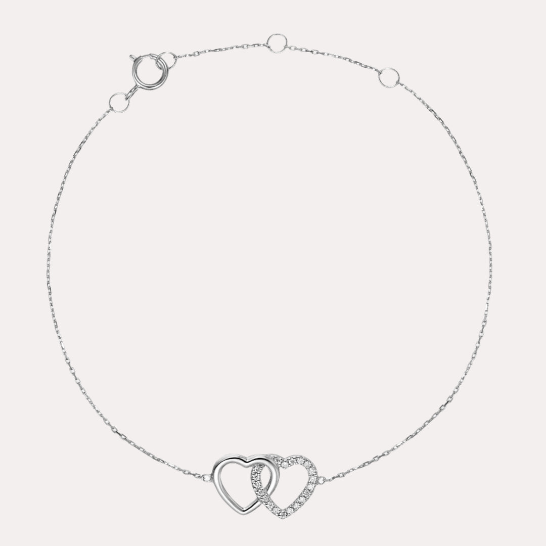 Diamond Heart Bracelet In 18K Gold