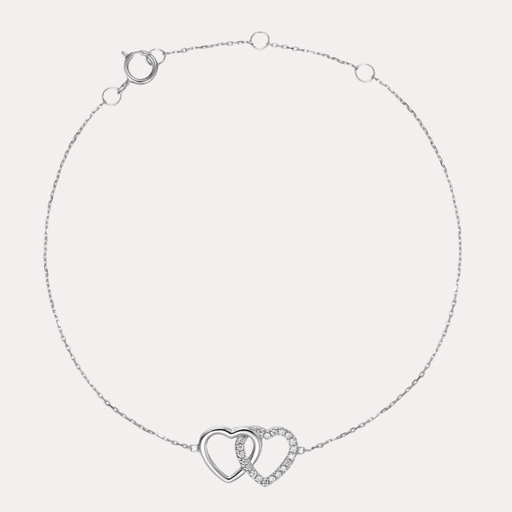 Diamond Heart Bracelet In 18K Gold