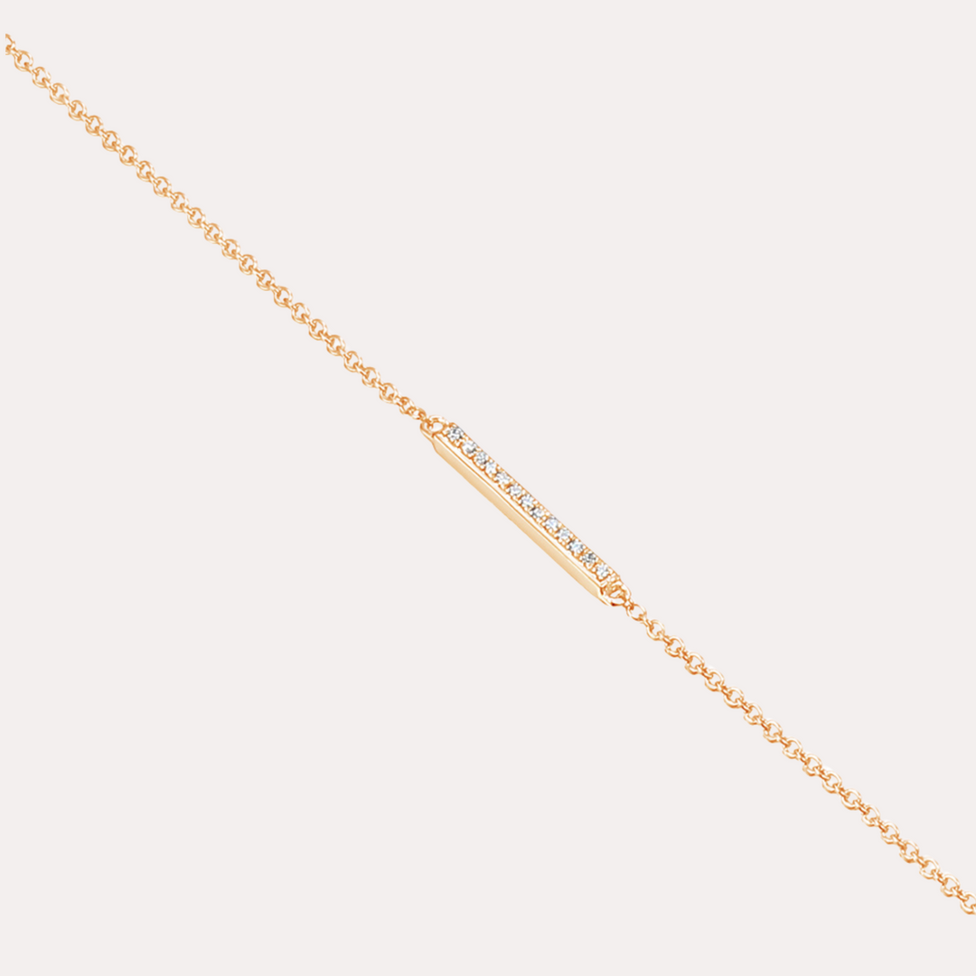 Diamond Bar Bracelet In 18K Gold